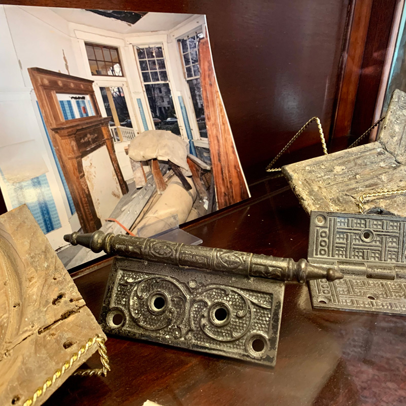 House Reno exhibit with antique hinges and reno photo