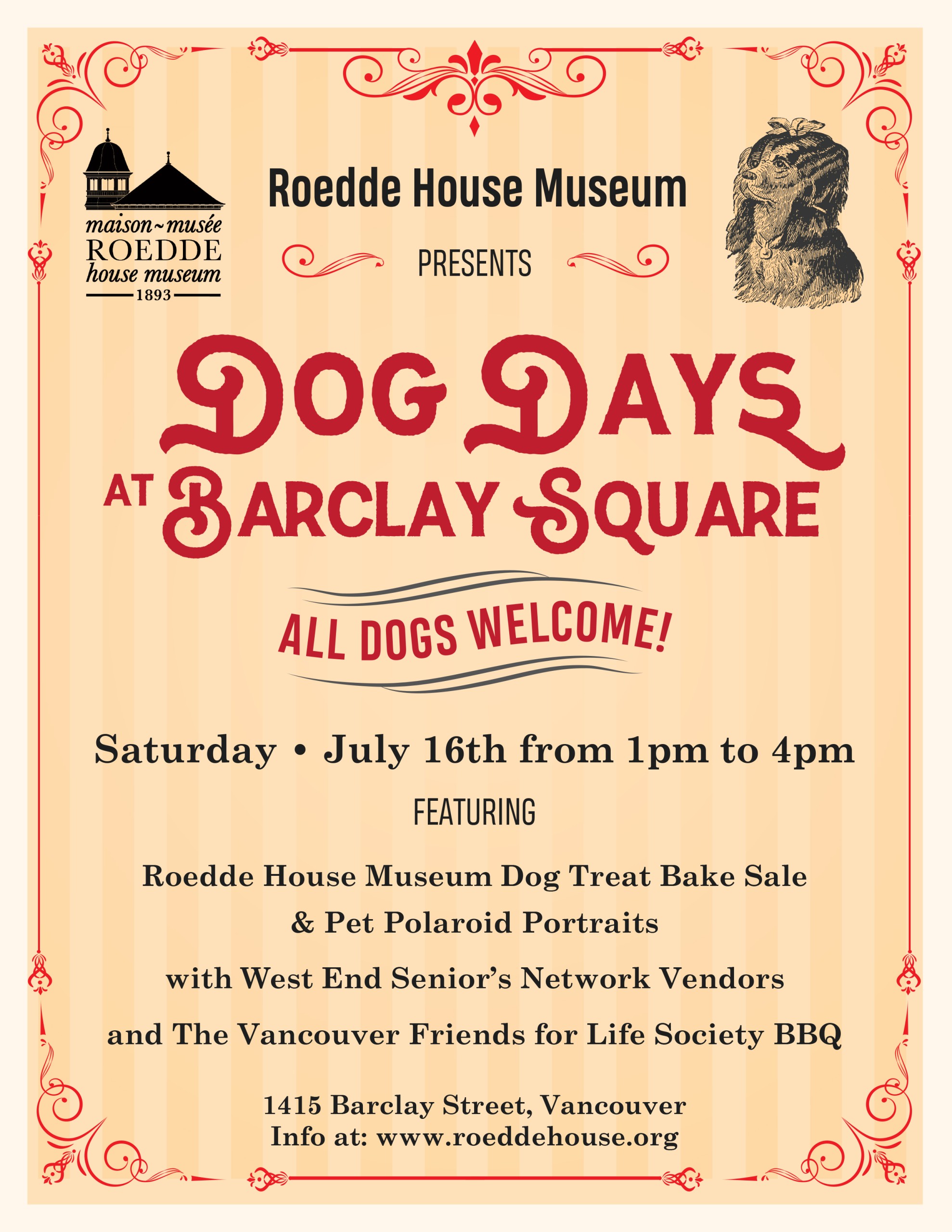 Dog Days at Barclay Square - ROEDDE HOUSE MUSEUM Dog Days at Barclay Square Poster