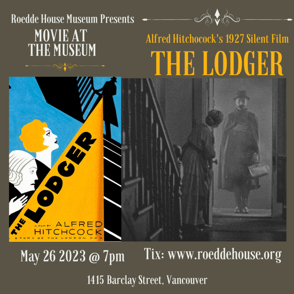 Movie at the Museum - The Lodger: A Story of the London Fog - ROEDDE HOUSE MUSEUM May Movie The Lodger Instagram Post Square