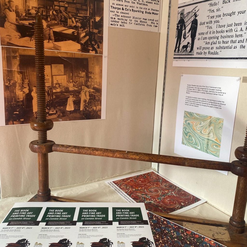 The Book and Fine Art Printing Trade on Cambie Street - ROEDDE HOUSE MUSEUM Cambie Exhibit 3