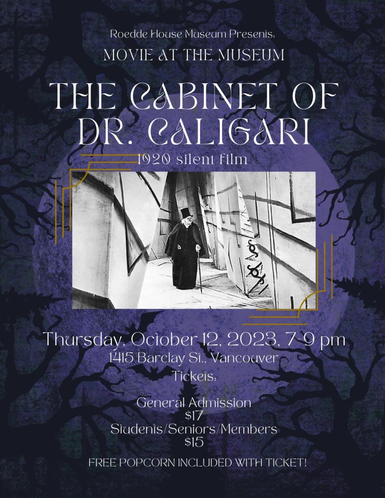 Movie at the Museum: The Cabinet of Dr. Caligari - ROEDDE HOUSE MUSEUM Oct 21 Cabinet of Dr. Caligari