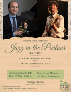 Jazz in the Parlour: Alan Matheson & Wynston Minckler - ROEDDE HOUSE MUSEUM Jazz in the Parlour 2024 to 2025 1