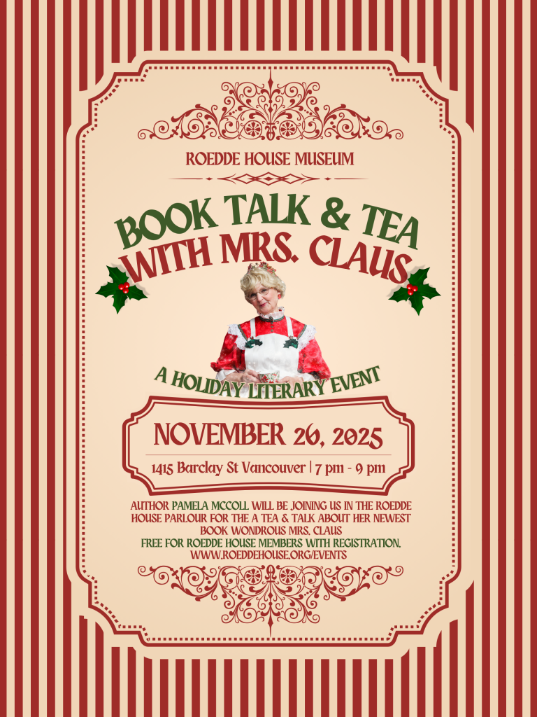 Book Talk & Tea with Mrs. Claus: A Holiday Literary Event - ROEDDE HOUSE MUSEUM Mrs. Claus Book Talk Poster