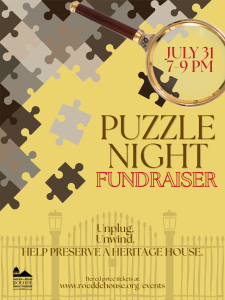 Collections Room Restoration - ROEDDE HOUSE MUSEUM Puzzle Night Poster